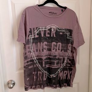 Men’s size large Silver Jeans tee shirt. Color light mauve.